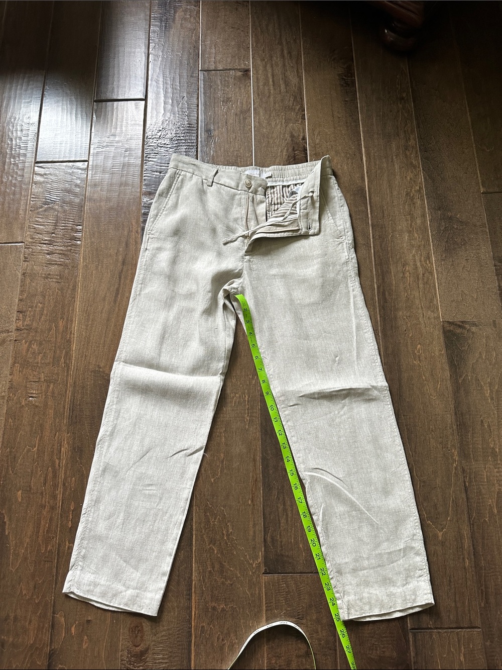 Women’s Straight-Leg Linen-Blend Chinos - Cream